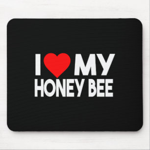Ich liebe mein Honey Bee Shirt, Lustiges Tierpaar Mousepad