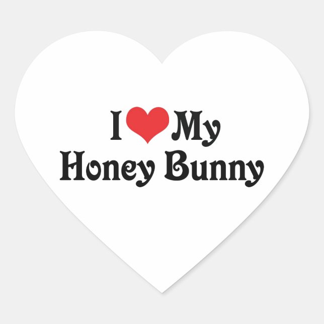 Ich Liebe mein Honey Bunny Herz-Aufkleber (Vorderseite)