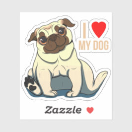 Ich Liebe mein Hund Aufkleber