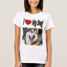 Ich Liebe mein Hund Foto T-Shirt