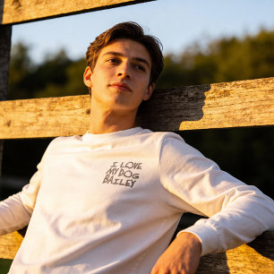 Ich Liebe mein Hund Funny Ugly Typografy Besticktes Langarmshirt