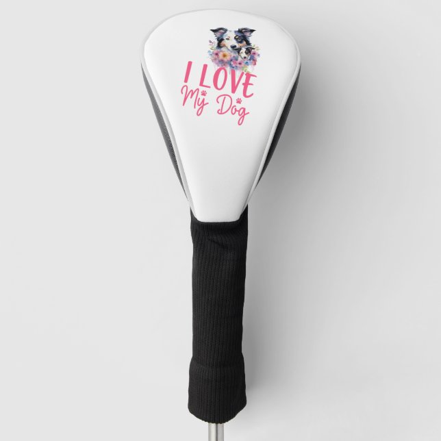 Ich Liebe mein Hund Golf Headcover (Vorderseite)