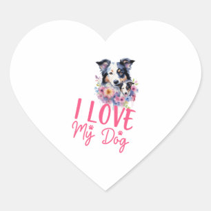 Ich Liebe mein Hund Herz-Aufkleber
