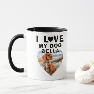 Ich liebe mein Hund Herz Foto Hundename Tasse