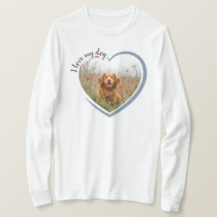 Ich Liebe mein Hund Herz Foto lange geschlafen T-Shirt