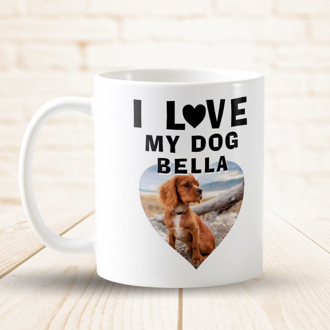 Ich Liebe mein Hund Herz Foto Name Kaffeetasse (Von Creator hochgeladen)
