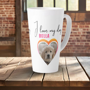 Ich liebe mein Hund Herz Foto Name  Milchtasse