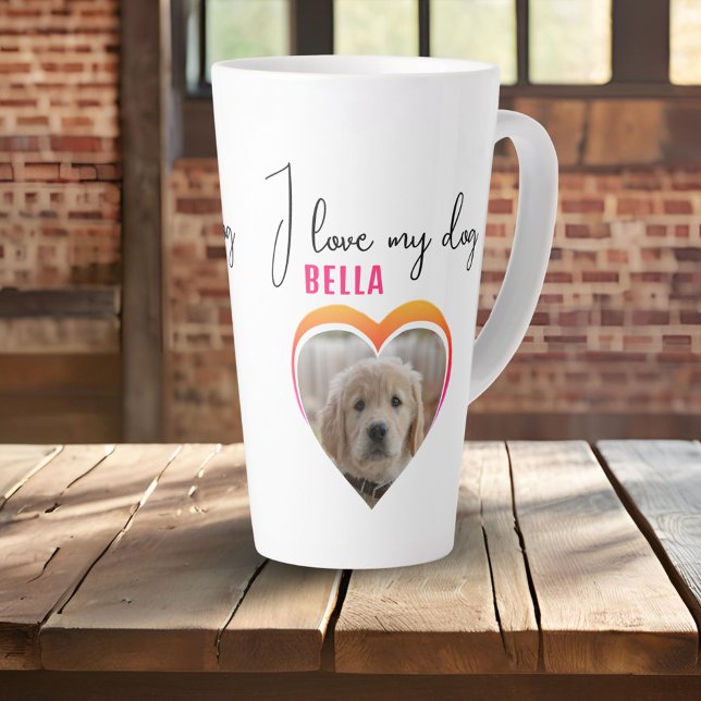 Ich Liebe mein Hund Herz Foto Pet Name Milchtasse (Von Creator hochgeladen)