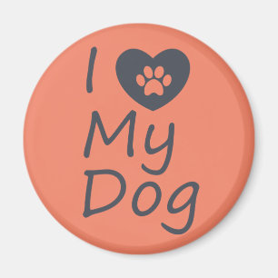 Ich Liebe mein Hund   Hund Lover Magnet