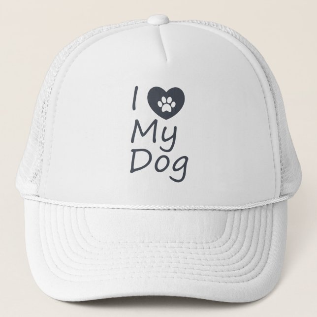 Ich Liebe mein Hund | Hund Lover Truckerkappe (Vorderseite)