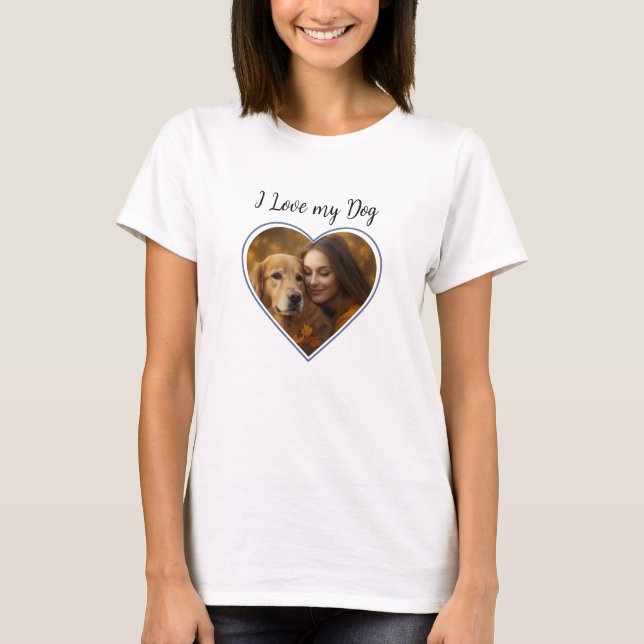 Ich Liebe mein Hund, Hund MAMA Personalisiertes He T-Shirt (Vorderseite)