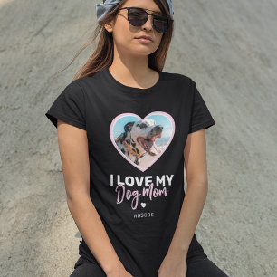 Ich Liebe Mein Hund Mama Herz Foto T-Shirt