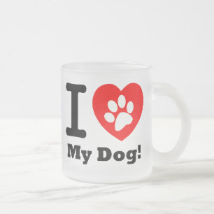 Ich Liebe mein Hund Mattglastasse