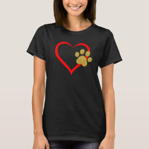 Ich Liebe mein Hund Niedliche Welpenkatze Paw Prin T-Shirt