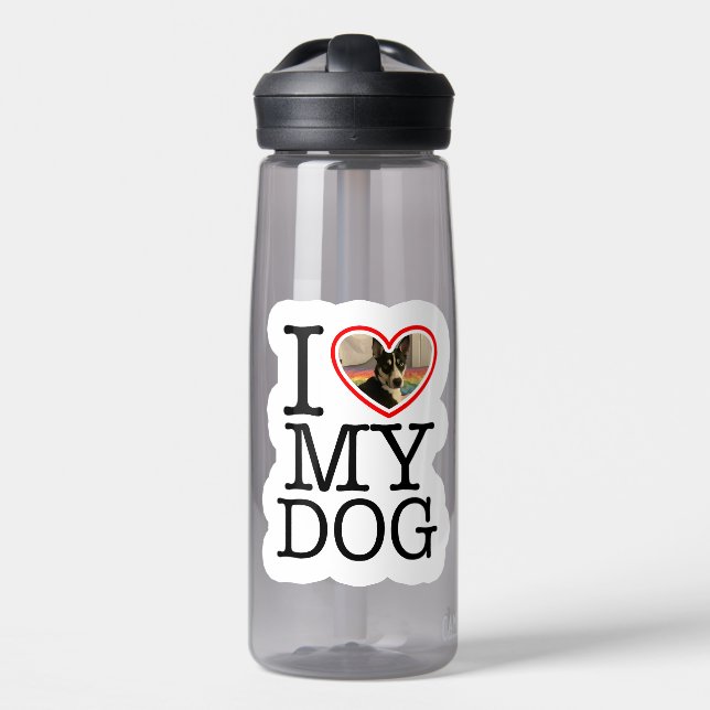 Ich Liebe mein Hund Personalisiert Trinkflasche (Vorne)