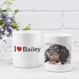 Ich Liebe Mein Hund personalisiertes Foto Kaffeetasse