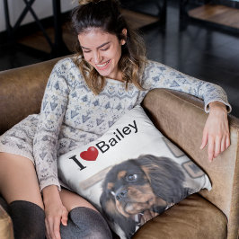 Ich Liebe Mein Hund personalisiertes Foto Kissen