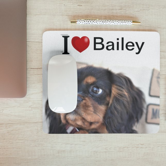 Ich Liebe Mein Hund personalisiertes Foto Mousepad (Von Creator hochgeladen)