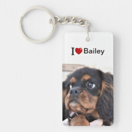 Ich Liebe Mein Hund personalisiertes Foto Schlüsselanhänger