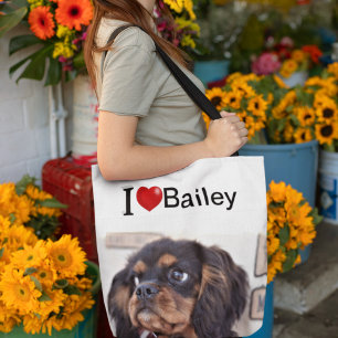 Ich Liebe Mein Hund personalisiertes Foto Tasche