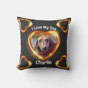 Ich Liebe mein Hund Pet leuchten Herz Kissen