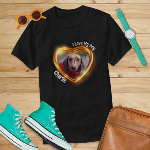 Ich Liebe mein Hund Pet leuchten Herz T-Shirt