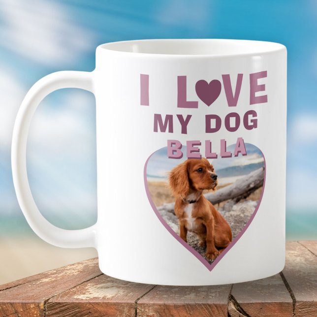 Ich Liebe mein Hund rosa Herz Foto Hund Name Kaffeetasse (Von Creator hochgeladen)