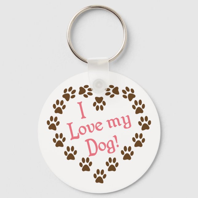 Ich Liebe mein Hund Schlüsselanhänger (Vorderseite)