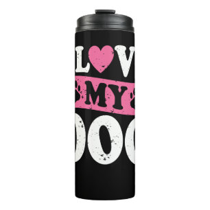 Ich Liebe Mein Hund T - Shirt Thermosbecher