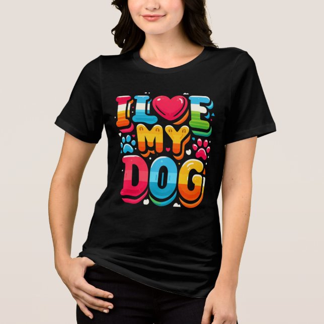 Ich Liebe mein Hund Tri-Blend Shirt (Vorderseite)