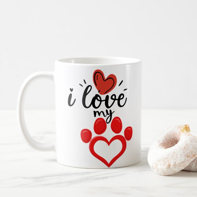 Ich Liebe mein Hund, Valentine Kaffee Tasse (Mit Donut)