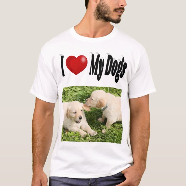 Ich Liebe mein Hunde-Foto T-Shirt (Vorderseite)