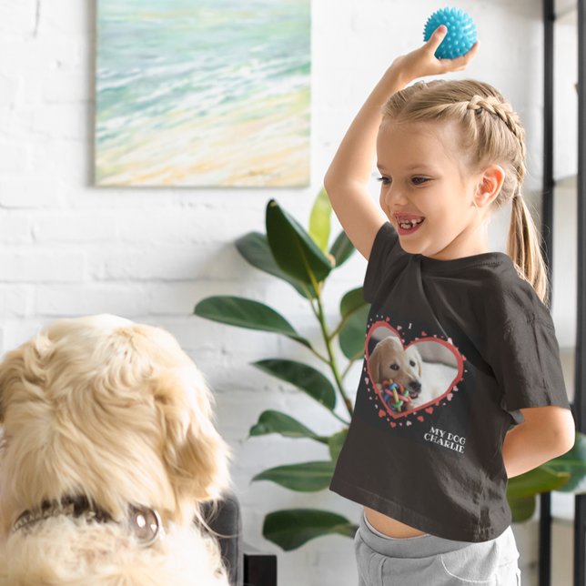 Ich Liebe Mein Hundeherz mit Foto und Name des Tie Kleinkind T-shirt (Von Creator hochgeladen)