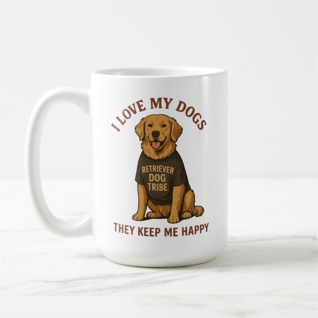 Ich liebe mein Hundemutter-Geschenk Kaffeetasse (Links)