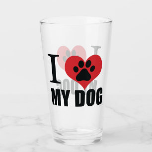 Ich Liebe mein Hundeschwerfer Kissen Glas