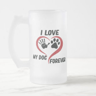 Ich Liebe mein Hundeschwerfer Kissen Mattglas Bierglas