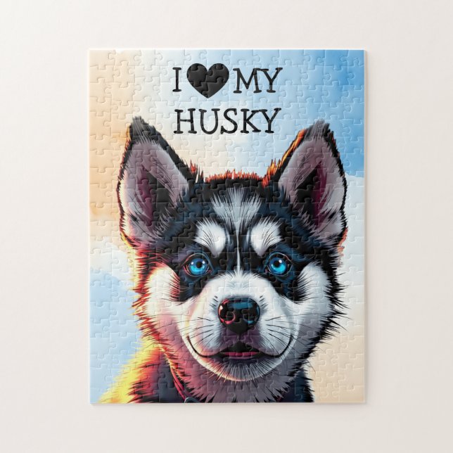 Ich Liebe mein Husky Personalisiert (Vertikal)