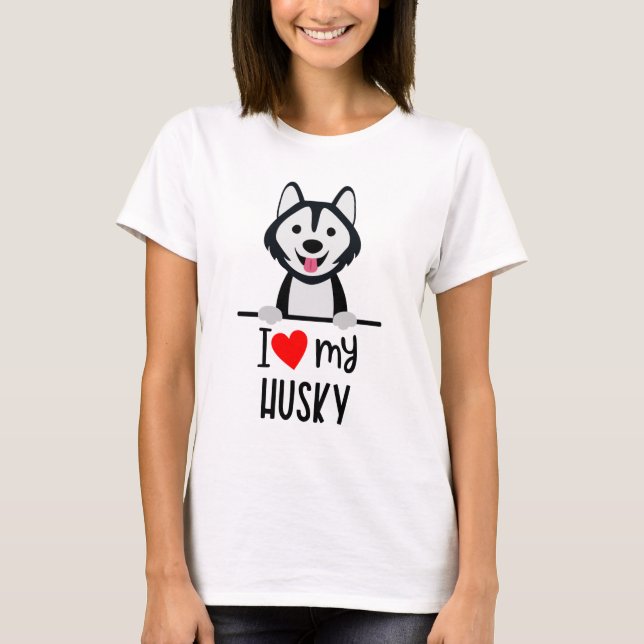 Ich Liebe mein Husky T-Shirt (Vorderseite)