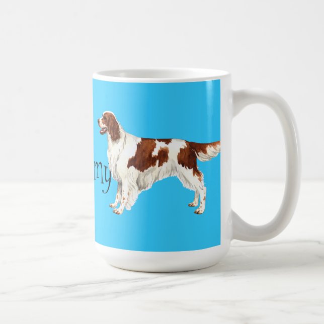 Ich Liebe mein Irisch Rot und Weiß Setter Kaffeetasse (Rechts)