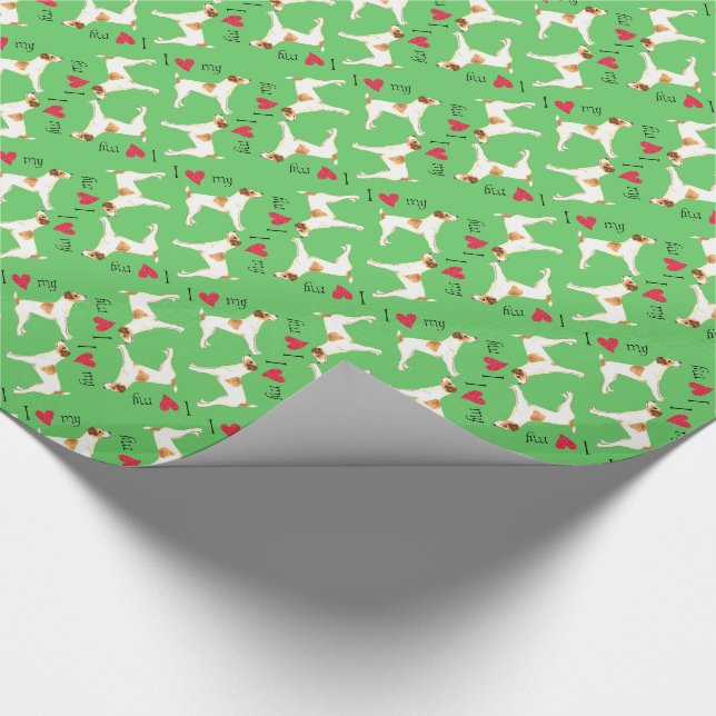 Ich Liebe mein Jack Russell Terrier Geschenkpapier (Ecke)