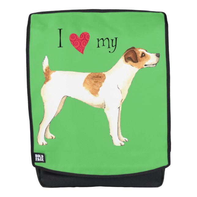 Ich Liebe mein Jack Russell Terrier Rucksack (Vorderseite)