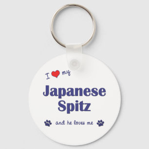 Ich Liebe mein Japanischer Spitz (Männerhund) Schlüsselanhänger
