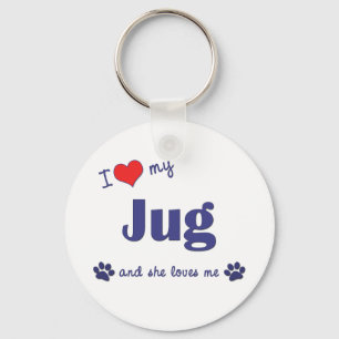 Ich Liebe mein Jug (weiblicher Hund) Schlüsselanhänger