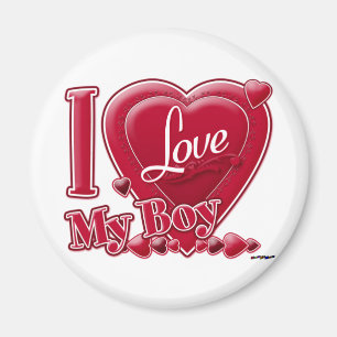 Ich Liebe Mein Junge rot - Herz Magnet