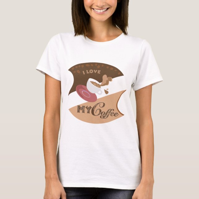 Ich liebe mein Kaffee Retro Diner Java Splash T-Shirt (Vorderseite)