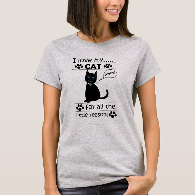 Ich Liebe mein Katzen Haustier T-Shirt (Vorderseite)