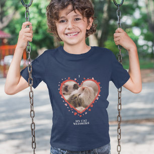 Ich Liebe mein Katzenherz mit Foto für Haustiere u T-Shirt