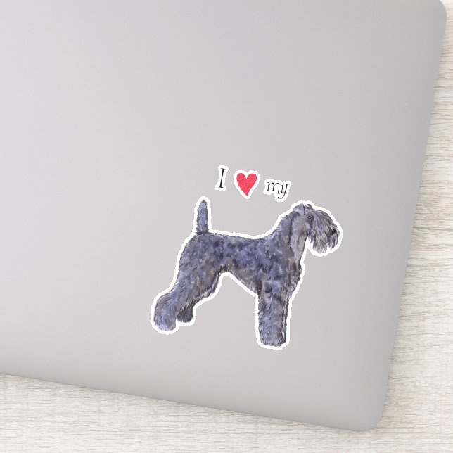 Ich Liebe mein Kerry Blue Terrier Vinyl Sticker (Detail)