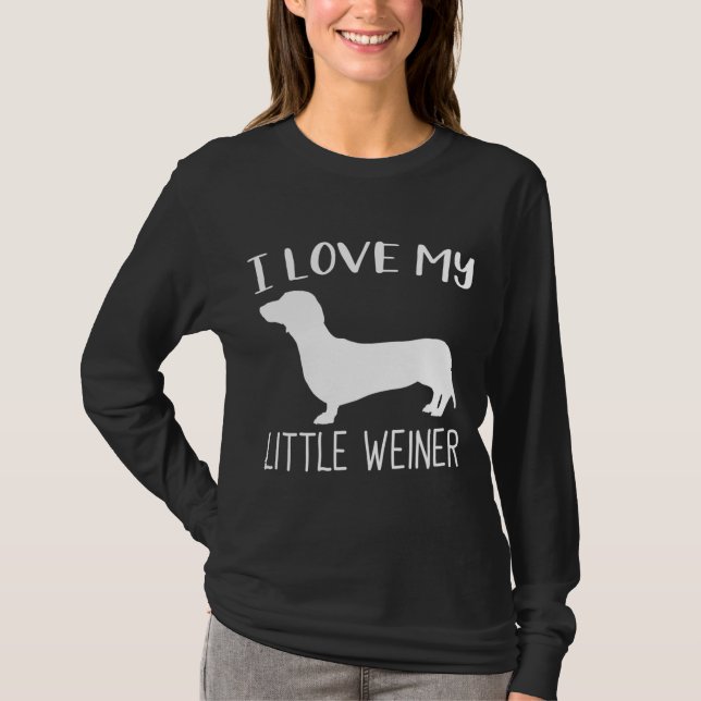 Ich Liebe mein kleiner Weiner Dackel Hund Lover Fu T-Shirt (Vorderseite)