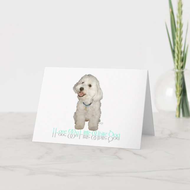 Ich Liebe mein kleiner weißer Hund - Havanese Karte (Vorderseite)